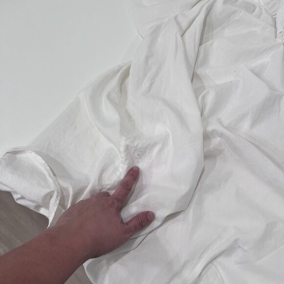 chance encounters Vtg 80’s Nightshirt Ruffle Collar Cotton Large Prairie Cottage - Picture 8 of 10